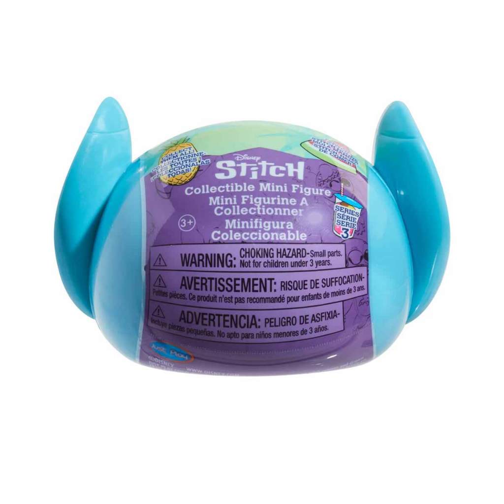 Imagem detalhada do Boneco Stitch Doorables Sunny Colecionável, exibindo seu design compacto e cores vibrantes, com Stitch em uma pose sorridente e braços abertos, ideal para fãs de Disney e colecionadores de miniaturas.