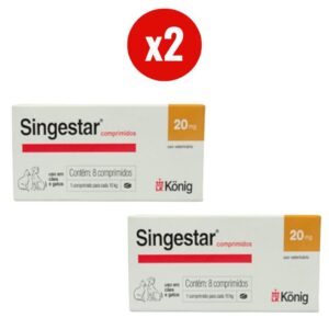 Kit 2 Singestar 20mg 8 Comprimidos para Cães e Gatos König