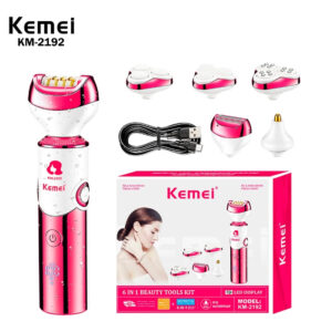 KEMEI-KM-2192 Depilador recarregável profissional, depilação 6 em 1 portátil Depilador multiuso 2192