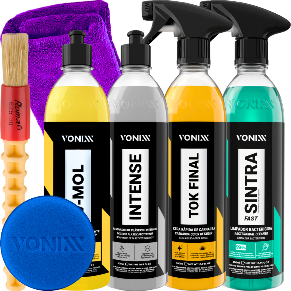 Kit Limpeza e Cera Automotiva Sintra Fast 1 Kit Shampoo V-Mol Cera Tok Final Sintra Fast Intense Vonixx