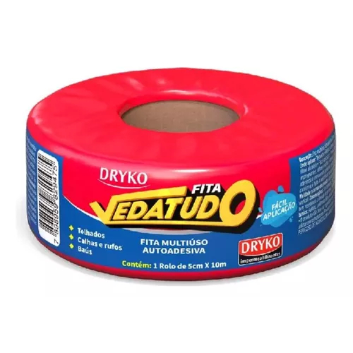 Fita Multiuso Autoadesiva Asf?ltica Alum?nio 05cmx10m - Dryko 1 Fita Multiuso Autoadesiva Asfáltica Alumínio 05cmx10m- Dryko