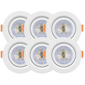 Kit 6 Spot Cob Direcionável Redondo 5w Bivolt Teto - Elgin