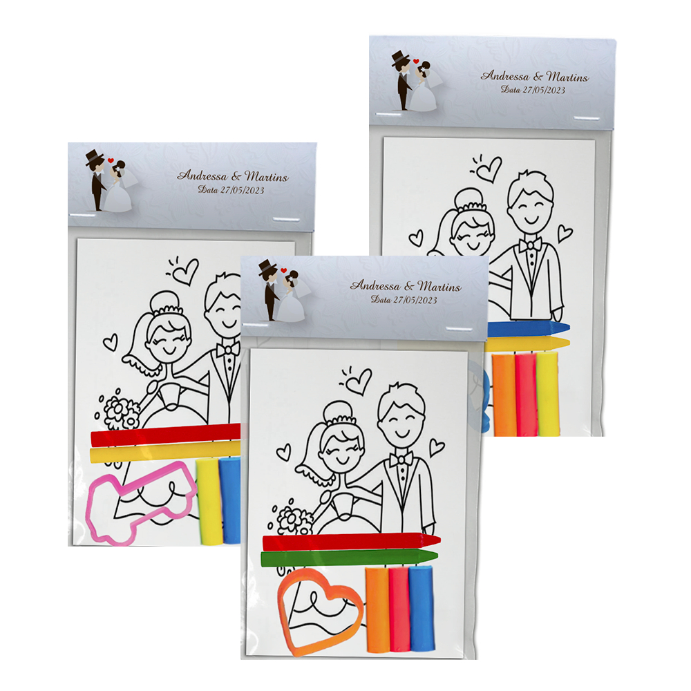 Kit Colorir Personalizado Casamento/Festa Infantil 1 Kit Colorir Personalizado Casamento/Festa Infantil