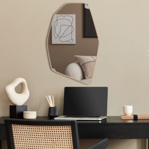 Espelho Abstrato 60x40cm Preto e Caramelo