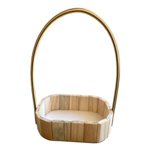 Cesta Madeira Oval Premium com Alça