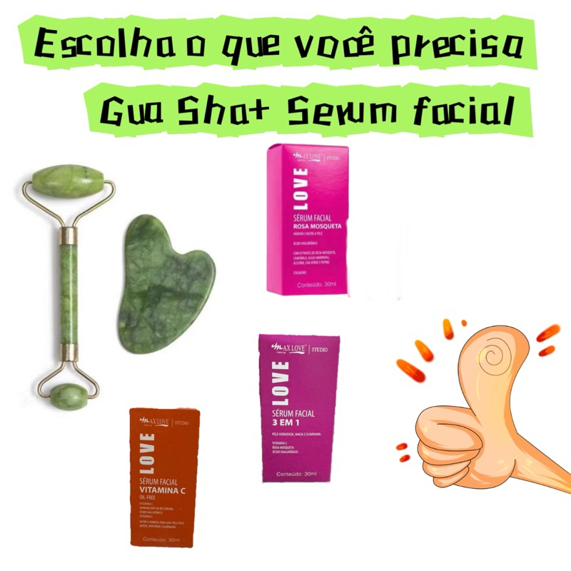Rolo Gua Sha + Serum Rosa Mosqueta Maxlove 1 Rolo Gua Sha + Serum Rosa Mosqueta Maxlove
