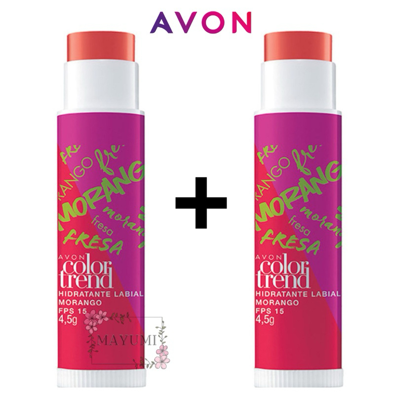 Hidratante Labial Morango Avon Color Trend FPS 15 1 Hidratante Labial Morango Avon Color Trend FPS 15