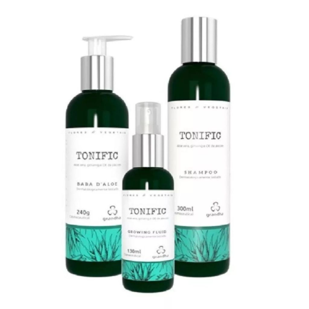 Kit Tonifica Cabelos Aloe Vera Ginseng 1 Grandha Kit Tonific Shampoo Condicionador Tônico Aloe Vera Ginsang