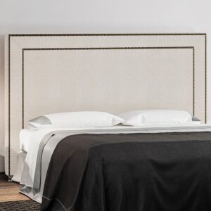 Cabeceira Cama Box Queen 160 cm P05 Berlim Linho Creme - Lyam Decor