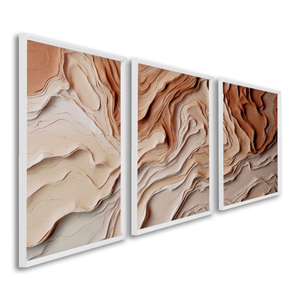 Quadro Decorativo Geom?trico 60x90cm 1 QUADRO DECORATIVO TRIPTICO ABSTRATO GEOMÉTRICO FORMAS PARA SALA, QUARTO, ESCRITÓRIO 60x90