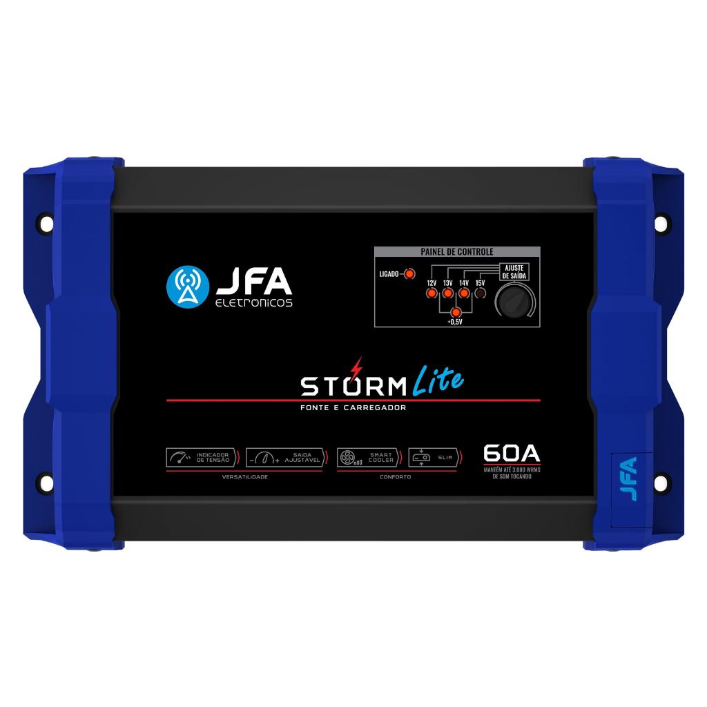 Fonte Carregador Automotivo 60A Storm Lite 1 Fonte Carregador Automotivo JFA 60a Storm Lite Bivolt