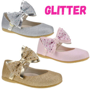 Sapatilha Menina Infantil Glitter Festa Delicada Laço Brilho Blogueirinha B2A Boneca 2802 - 23 ao 34