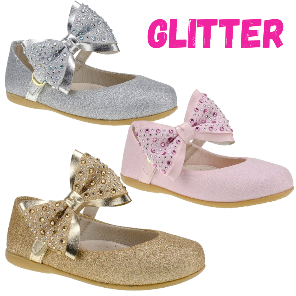 Sapatilha Infantil Glitter Festa B2A 1 Sapatilha Menina Infantil Glitter Festa Delicada Laço Brilho Blogueirinha B2A Boneca 2802 - 23 ao 34