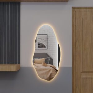 Espelho com LED Corpo Inteiro - Branco/Amarelo