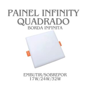 Painel LED Borda Infinita Embutir/Sobrepor