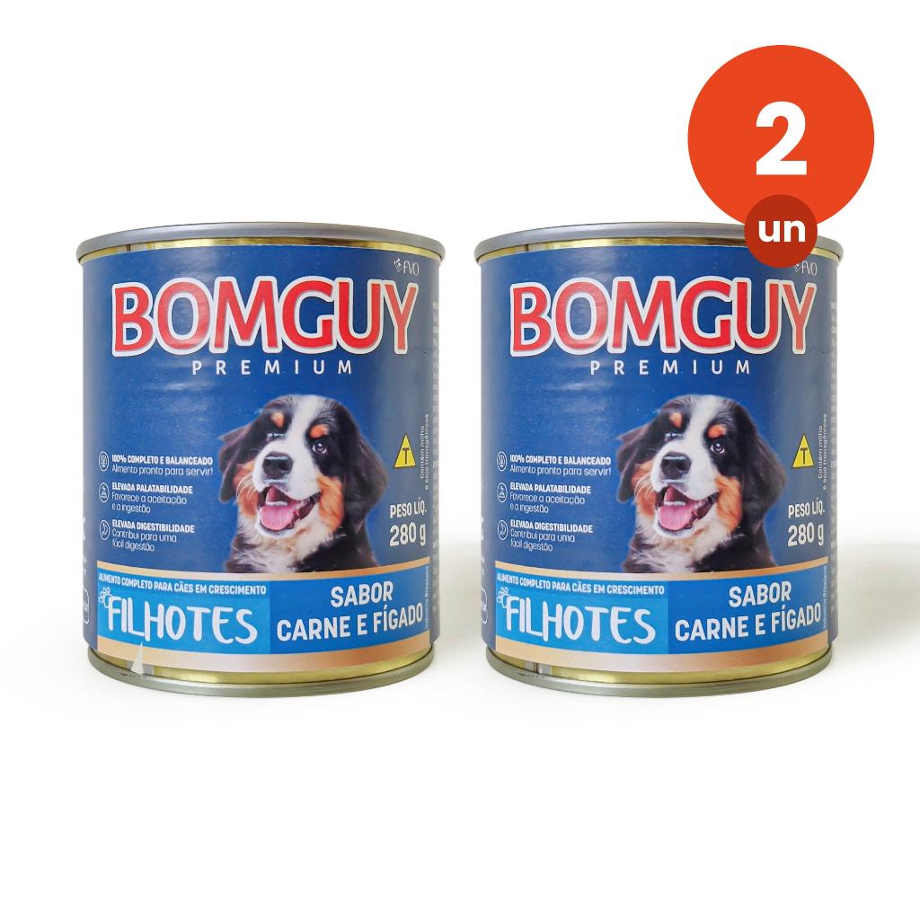 Kit Pat? Bomguy Filhotes Carne F?gado 280g x2 1 Kit Patê Bomguy Filhotes Carne Fígado 280g x2