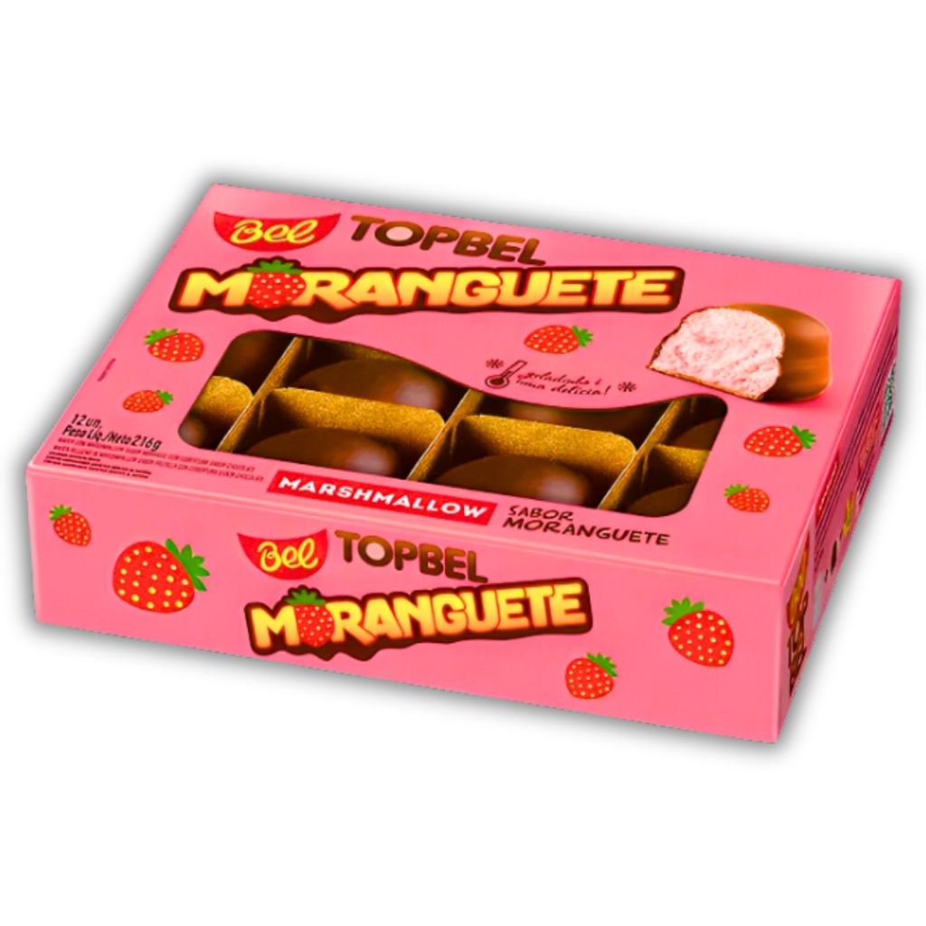 Moranguete TopBel Ao Leite 12 Unidades 1 Moranguete TopBel Ao Leite 12 Unidades Marshmallow - Bel