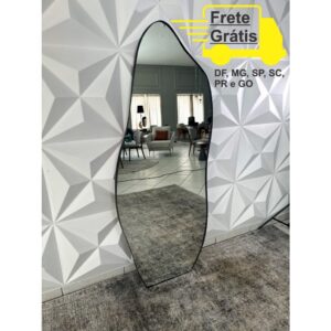 Espelho com Moldura em Couro 170x70cm