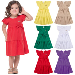 Kit 3 Vestidos Infantil Três Marias Algodão