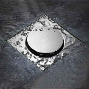 Ralo Inteligente 10x10/15x15 Click Quadrado Veda Cheiro Cromado Dreno de piso de drenagem premium  PRATA