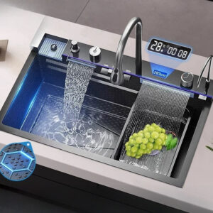 Cuba Quadrada Para Cozinha Gourmet Aço Inox 304 Torneira De Cozinha Monocomando Conjunto Completo