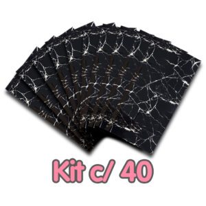 Placa Adesiva Mármore Preto 3D 30x60cm - 40 Unidades