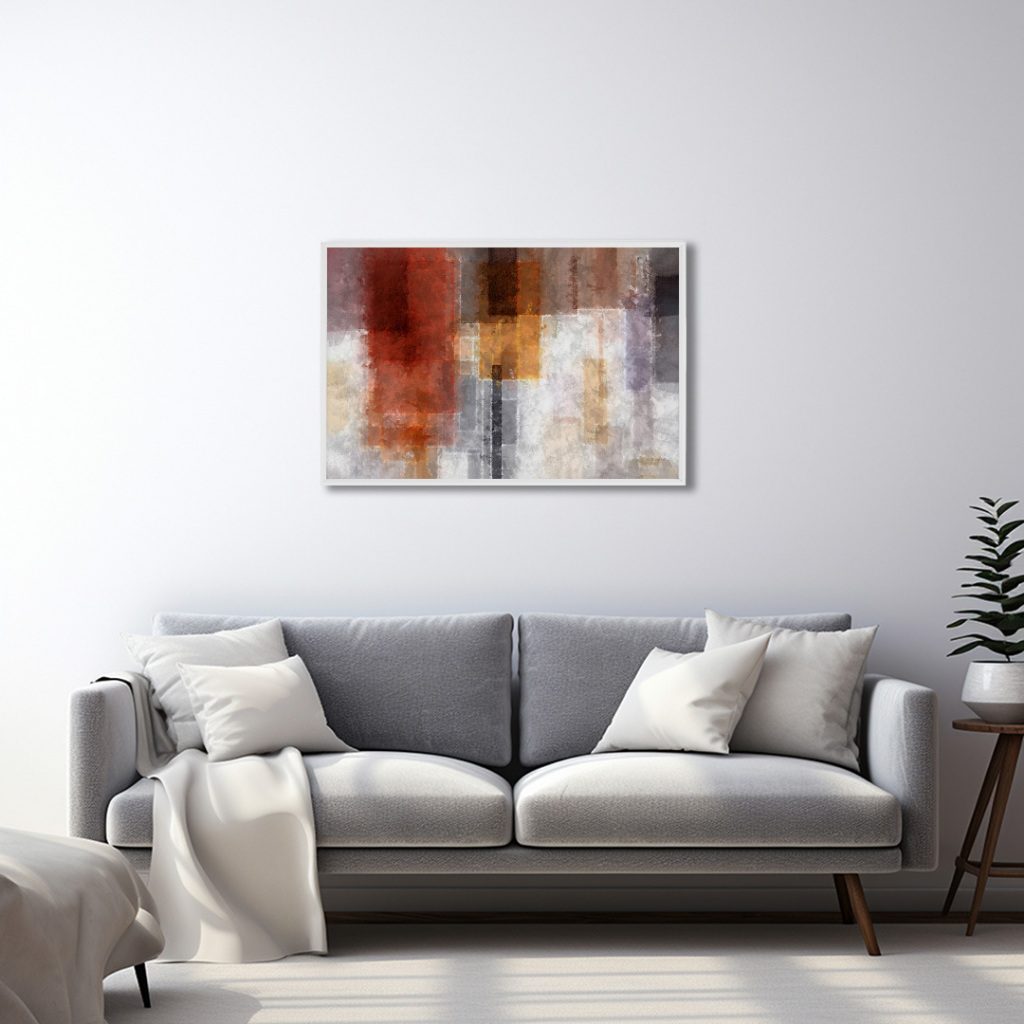 Quadro Decorativo Abstrato com Moldura 1 Quadro Decorativo Abstrato com Moldura