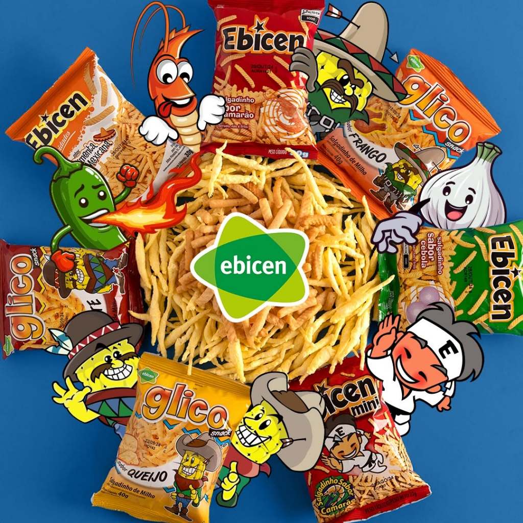 Kit Salgadinhos Ebicen Glico Snack Assado 1 Kit Salgadinhos Ebicen Glico Snack Assado 30g a 40g