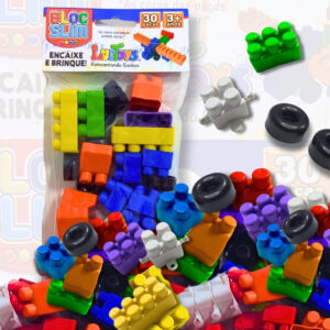 30 Pct de Bloco De Montar 30 Peças Rodinha Brinquedo Didático Educativo Oferta