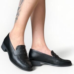 Mocassim Feminino Salto Bloco Preto Ramarim