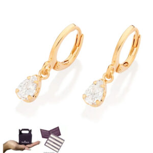Brinco Argola Ouro 18k Zircônias Rommanel