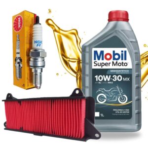 Kit Revisão Lead 110 Troca Óleo Mobil 10w30 Filtro de Ar + Vela Ngk