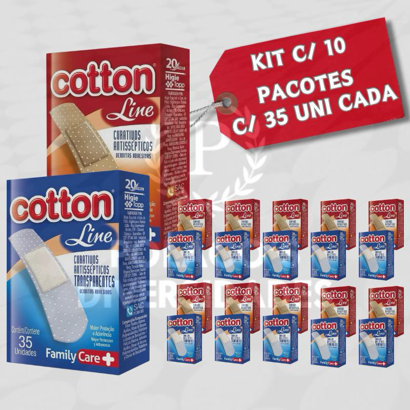 Curativos Antiss?pticos Cotton Line - 350 Unidades 1 Curativos Antissépticos Cotton Line - 350 Unidades