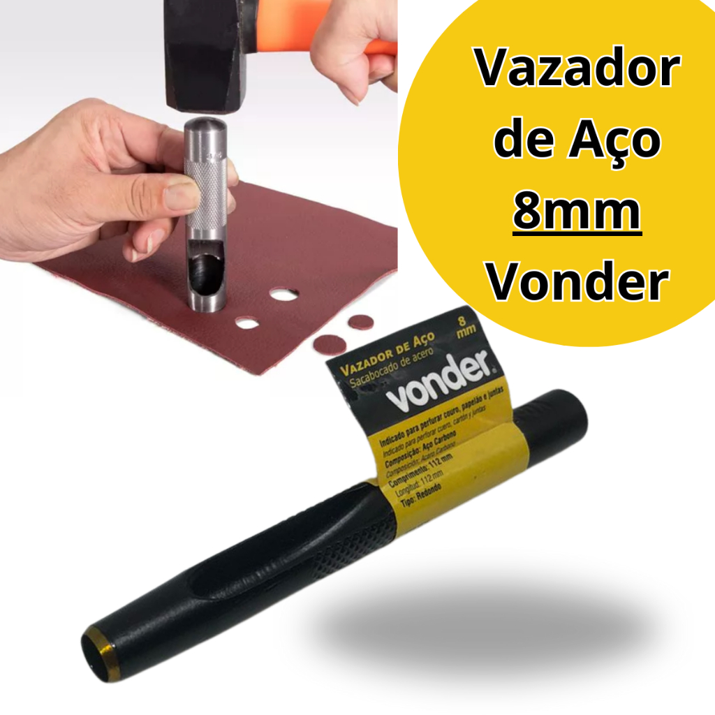 Furador Vazador 8mm Vonder A?o 1 Furador Vazador 8mm Vonder Aço