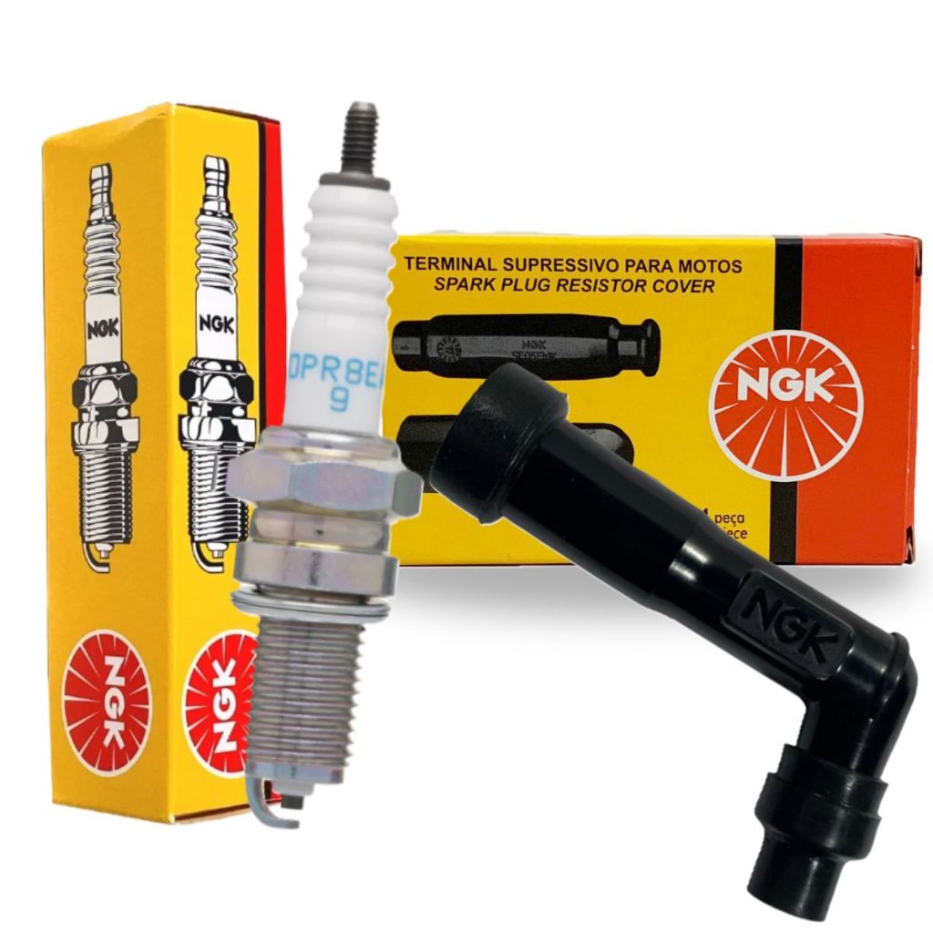 Vela Igni??o NGK + Cachimbo Dr 800S 1 Vela Ignição e Cachimbo Dr 800S Savage Ls 650 Intruder 1400 Xt 600 E Ngk