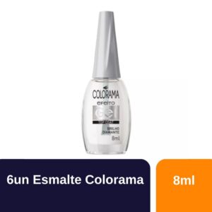 Kit 6un Esmalte Colorama Efeito Gel Top Coat Brilho Diamante 8ml