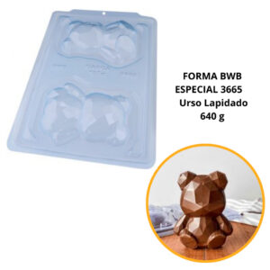 1~4 Forma BWB Urso Lapidado, Com Silicone(3 partes)Para Bombons de Chocolate E Confeitaria. Cód:3665 (CHOCO)