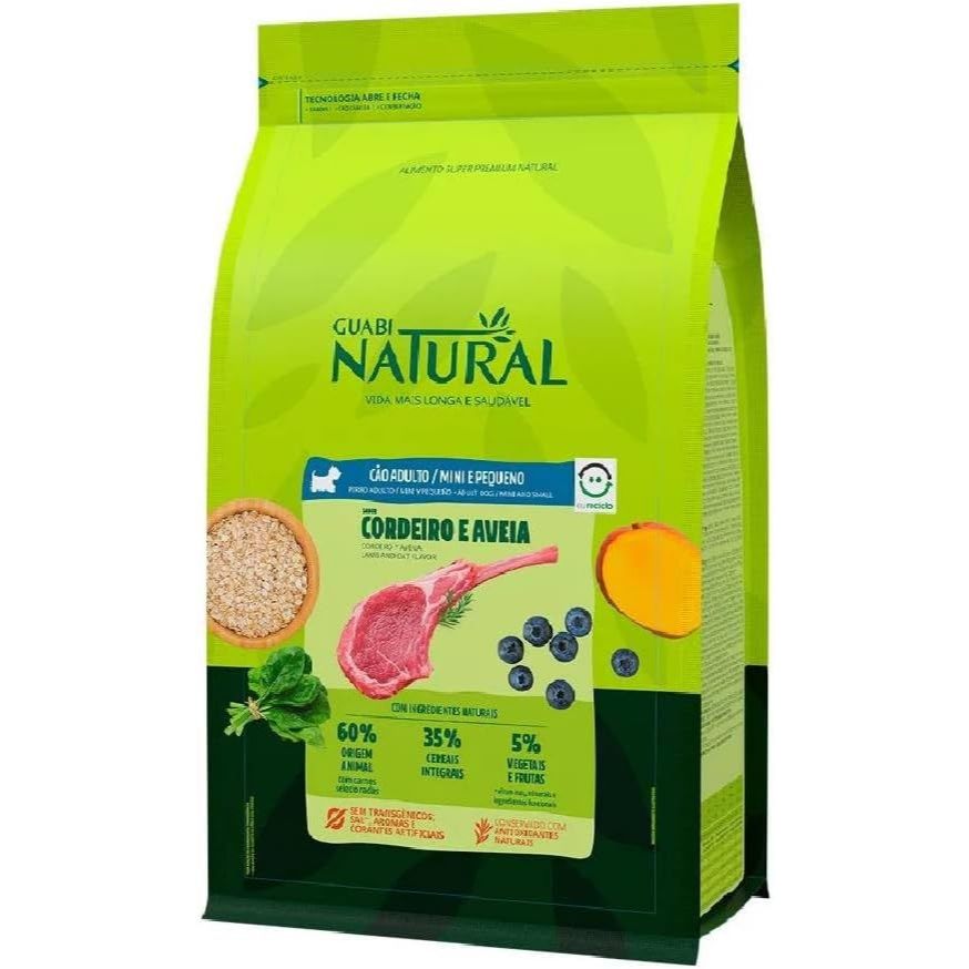 Racao Guabi Natural Caes Ad. Mini/PeqCordeiro/Aveia 10,1kg