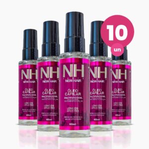 Kit 10 Óleo Multifuncional 60ml Tratamento Capilar Fios mais Longos e Fortes New Hair Belkit