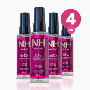Kit 4 Óleo Multifuncional New Hair Fios Longos