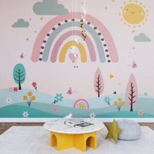 Papel de Parede Infantil Arco-Íris – 1m²