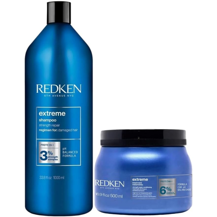 Kit Redken Extreme: Shampoo e Máscara 1 Kit Redken Extreme Shampoo 1L e Máscara 500ml