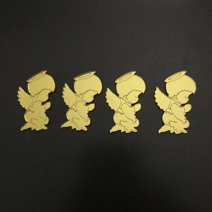 Anjinho Rezando Acr?lico Espelhado 4cm (Kit) 1 Anjinho Rezando Acrílico Espelhado 4cm (Kit)