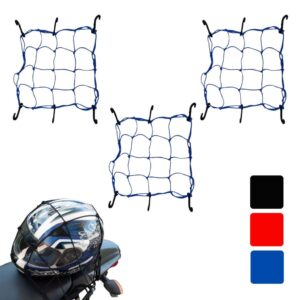 3 Unidades Rede Elástica Aranha 35x35cm Bagageiro Moto Capacete Cores