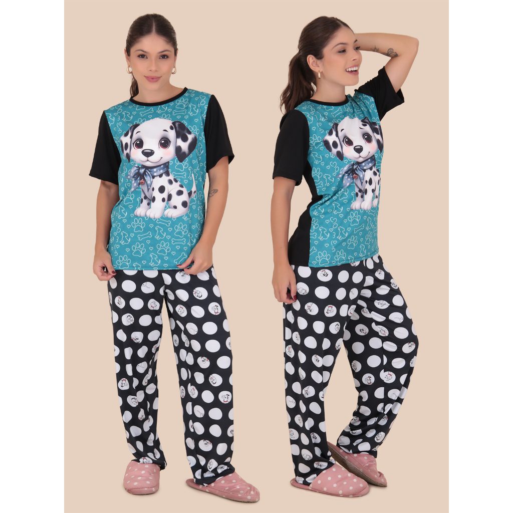 Pijama Manga Curta Cal?a Comprida Virginia 1 Pijama Manga Curta Calça Comprida Virginia