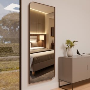 Espelho de Couro com Moldura Grande