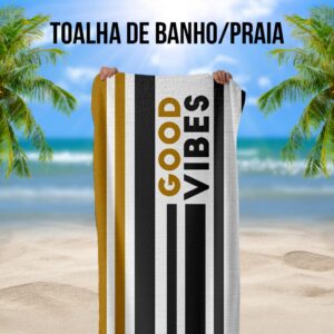 Toalha de Praia Estampada Algodão Pelúcia