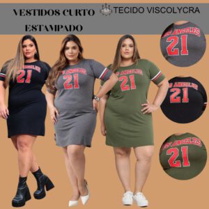 Vestido Curto Estampado Plus Size Verão