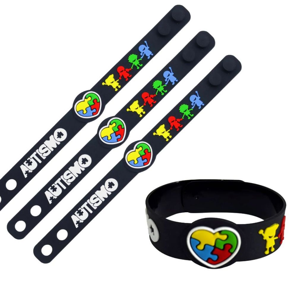 Pulseiras de Identifica??o Autismo - 3 Unidades 1 Pulseiras de Identificação Autismo - 3 Unidades