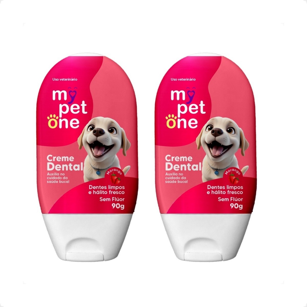 Creme Dental Morango Mypetone 90g - Pet 1 Creme Dental Morango Mypetone 90g - Pet